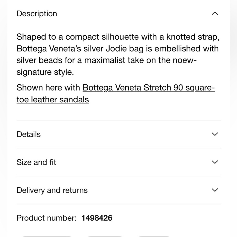 SOLD!! BOTTEGA VENETA MINI JODIE LEATHER SILVER METALLIC STUDDED BEADED BAG - Picture 8 of 9